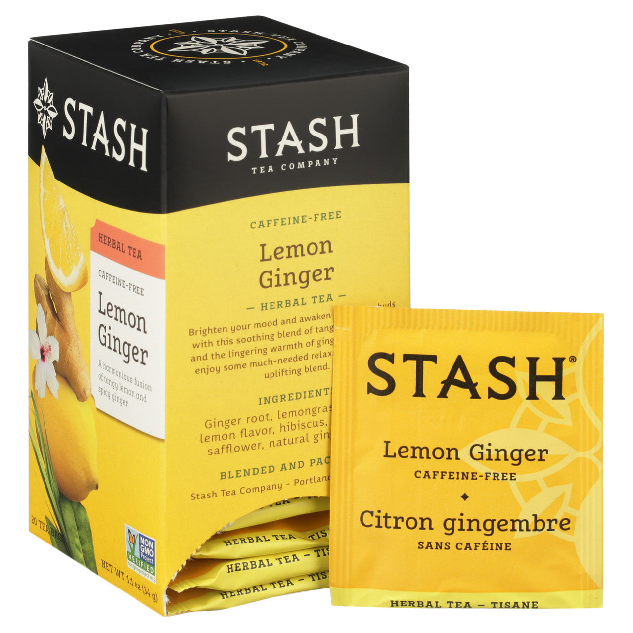 Stash Tea Lemon Ginger Tea (6x20 CT)-4