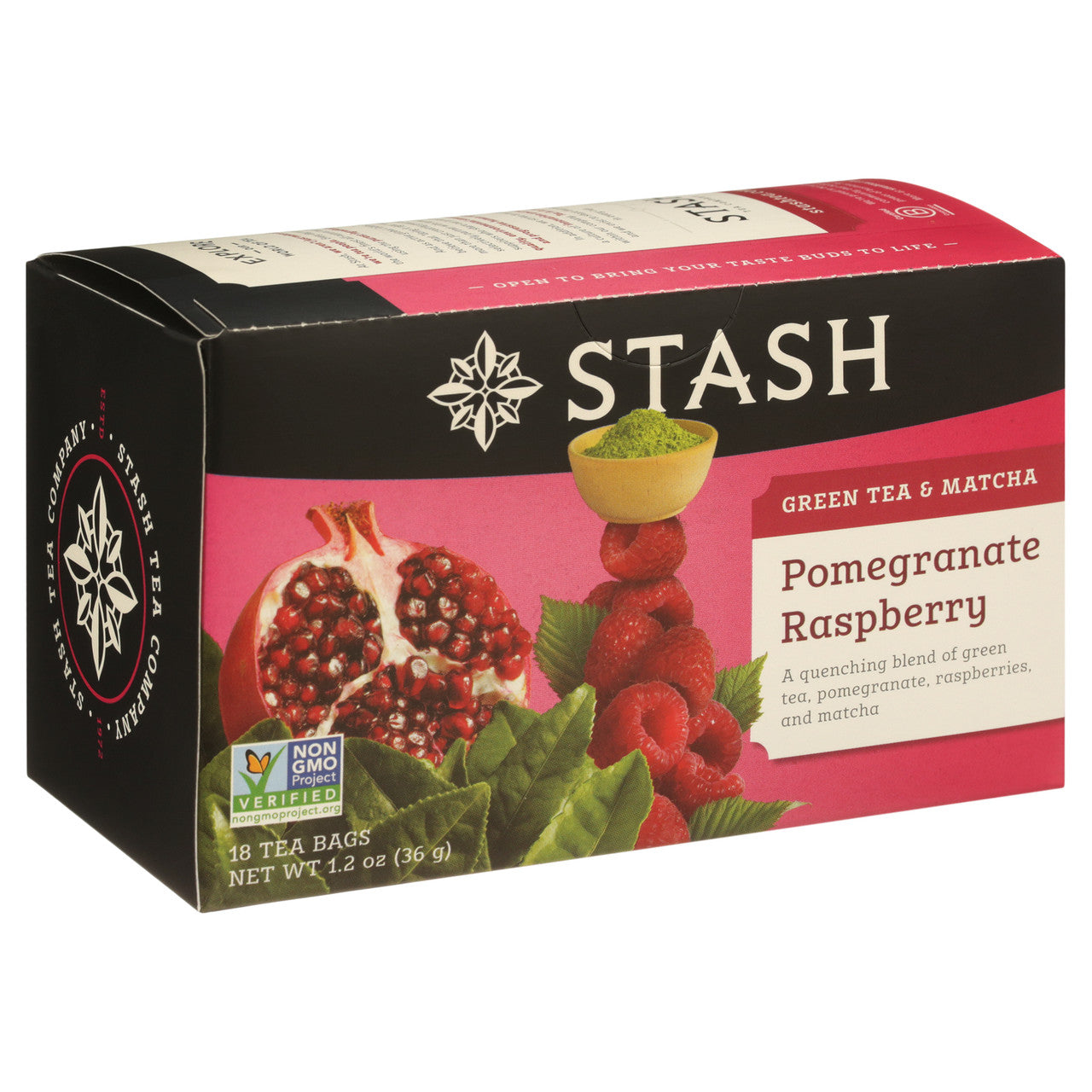 Stash Tea Pomegrante Raspberry With Matcha Tea (6x18 Bag)-8