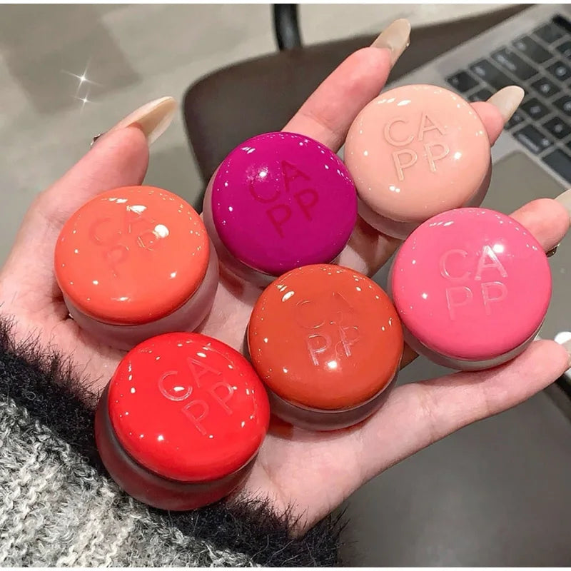 New Small Round Jar Lip Mud Matte Waterproof Lip Cosmetics-2