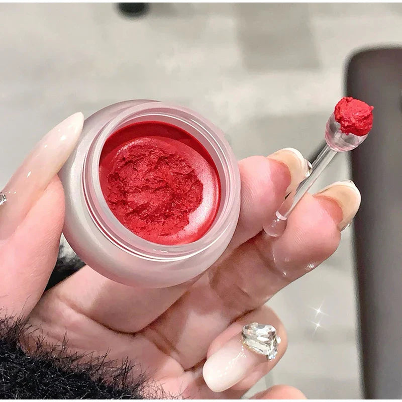 New Small Round Jar Lip Mud Matte Waterproof Lip Cosmetics-4