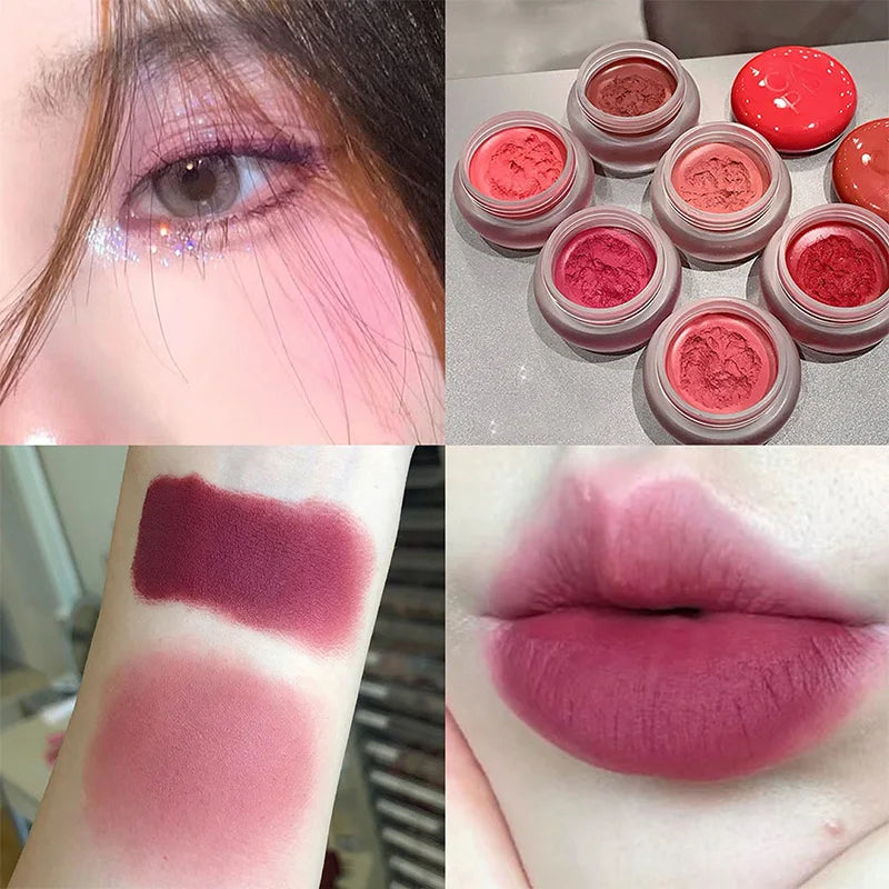 New Small Round Jar Lip Mud Matte Waterproof Lip Cosmetics-9