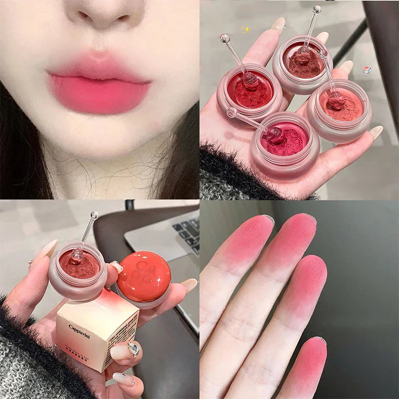 New Small Round Jar Lip Mud Matte Waterproof Lip Cosmetics-10