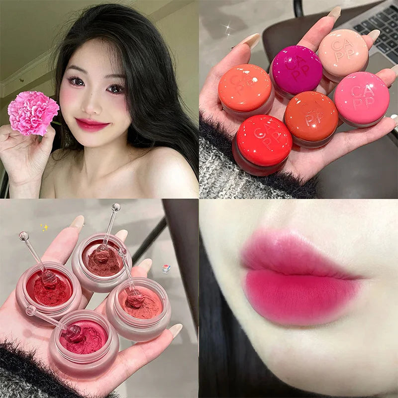 New Small Round Jar Lip Mud Matte Waterproof Lip Cosmetics-6