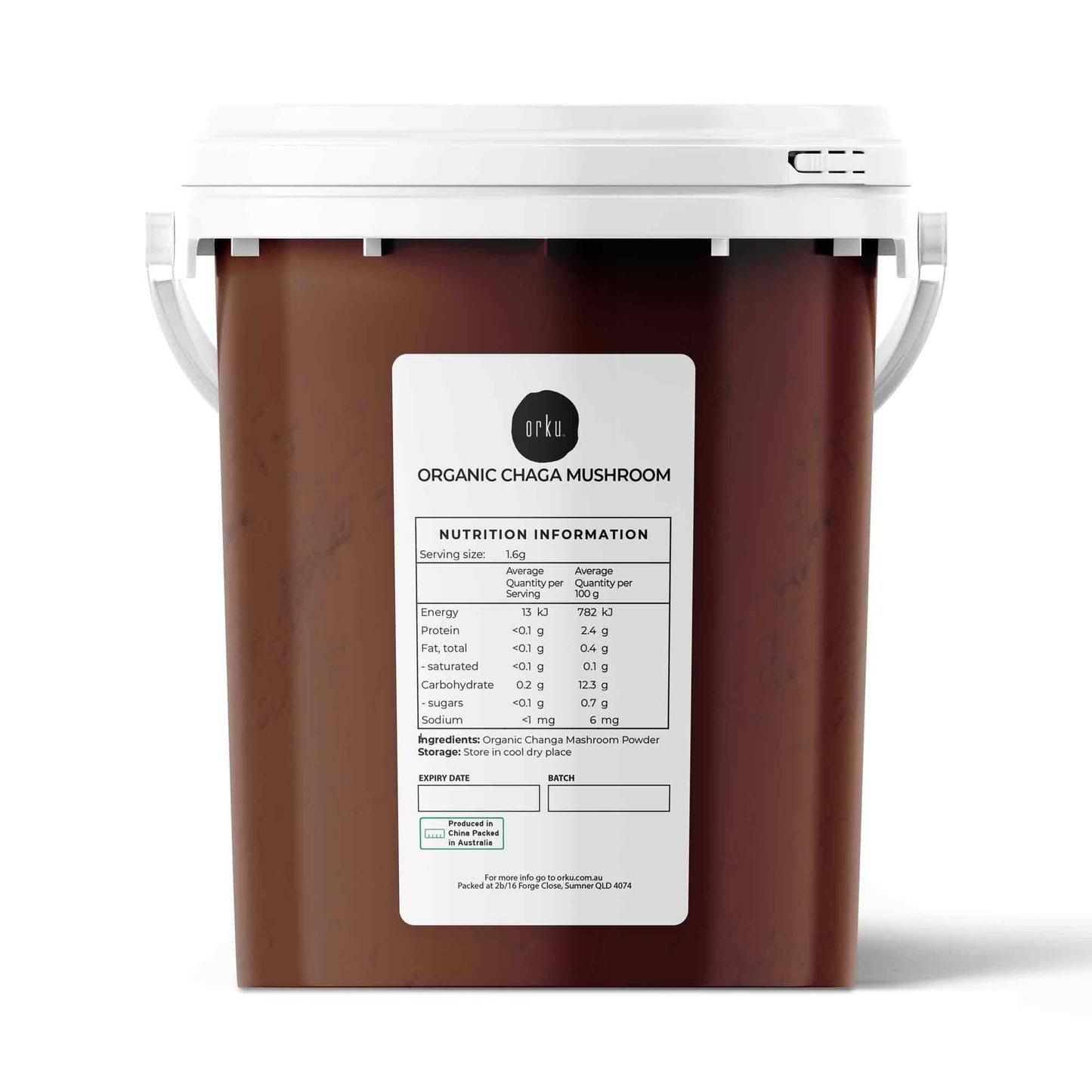 Organic Chaga Mushroom Powder Tub Bucket - Supplement Inonotus Obliquus-1