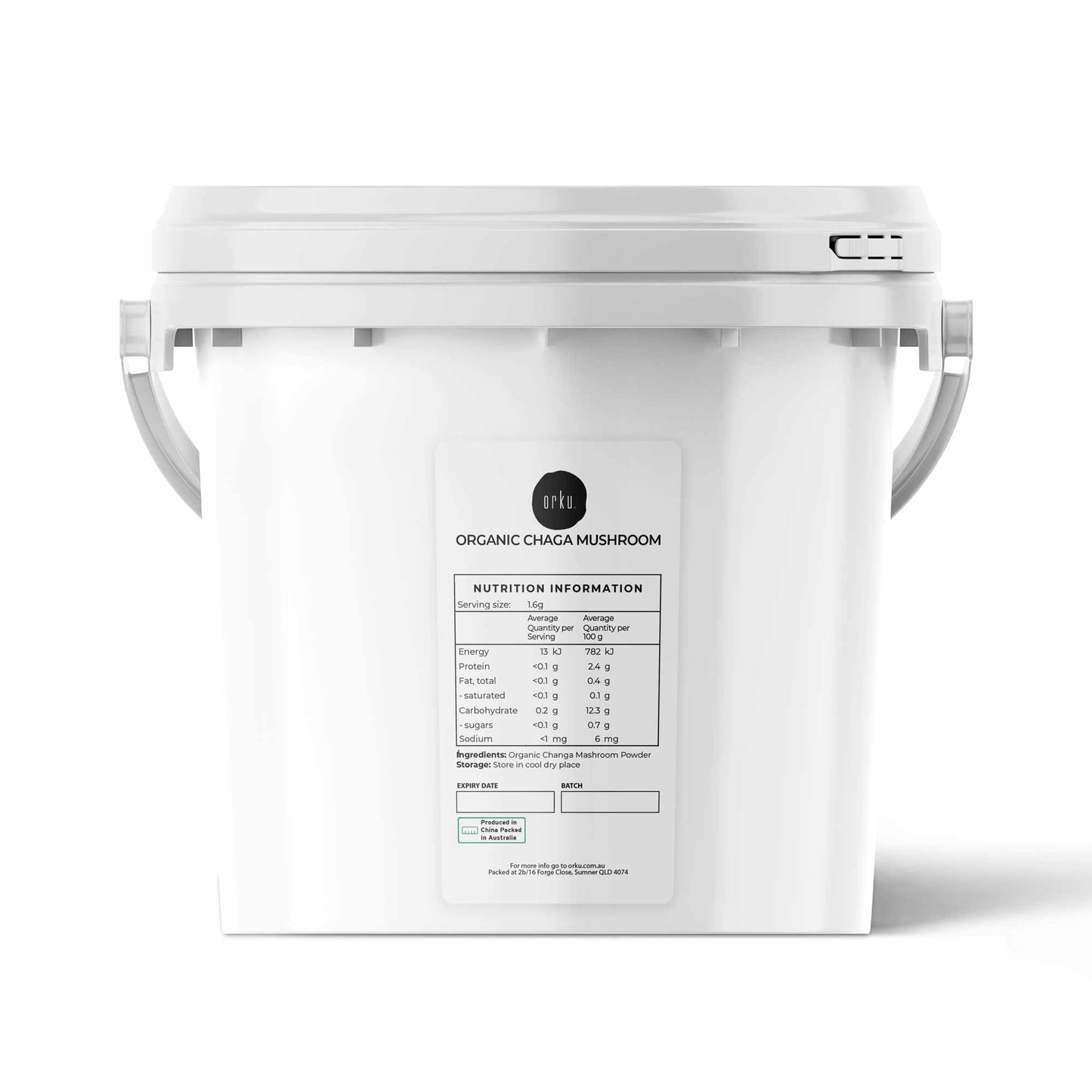 Organic Chaga Mushroom Powder Tub Bucket - Supplement Inonotus Obliquus-2