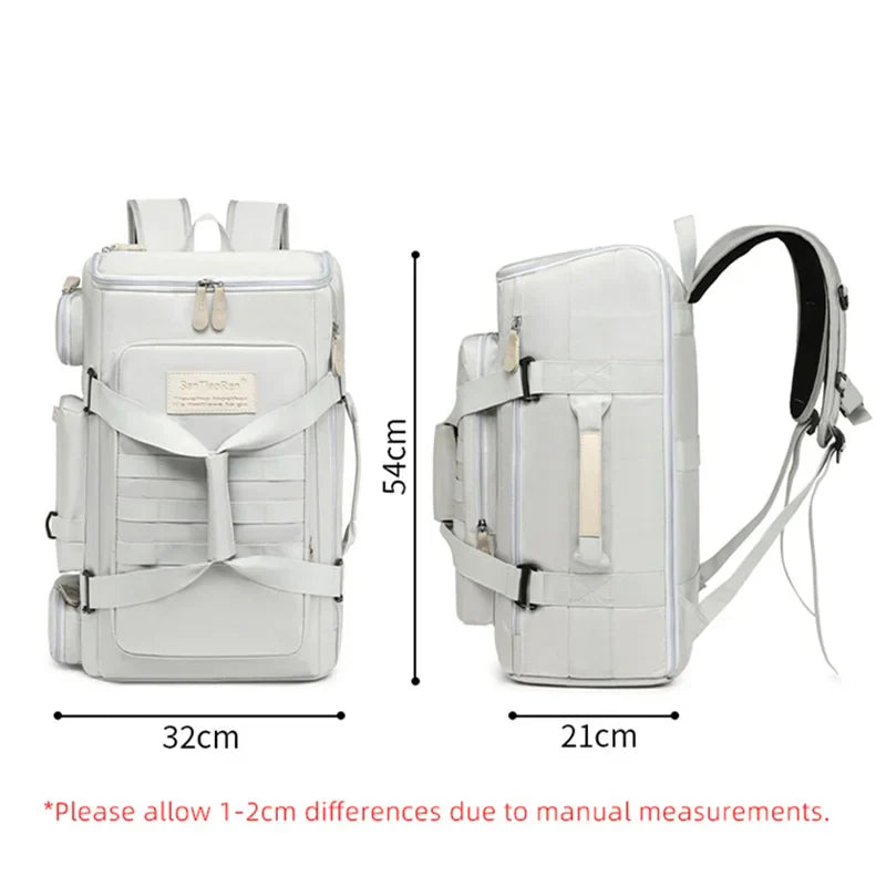 Gym And Travel Backpack Wet/Dry Separation Bag White-2