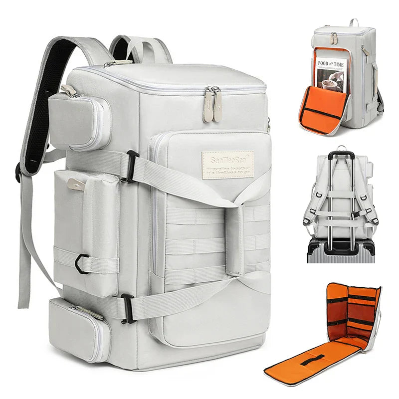 Gym And Travel Backpack Wet/Dry Separation Bag White-1