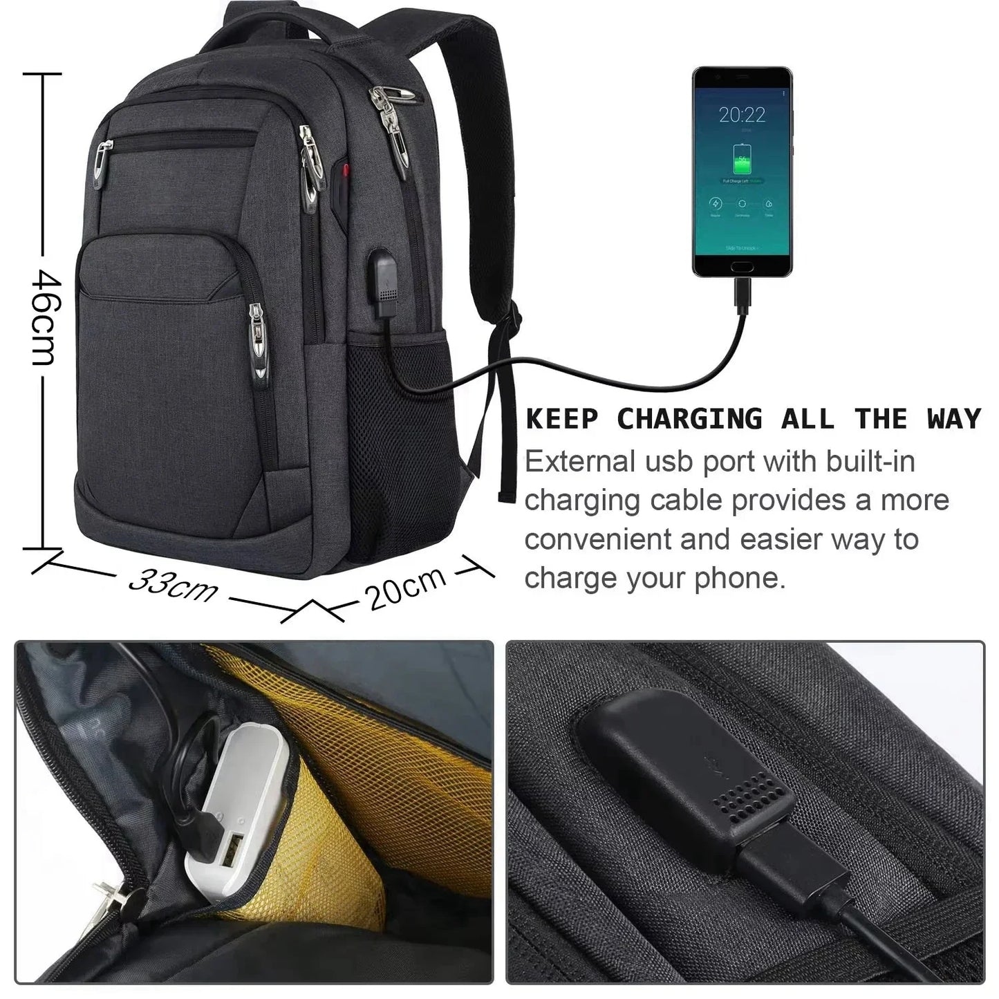 Outdoor Travel And Camera Backpack Waterproof Bag Black-2