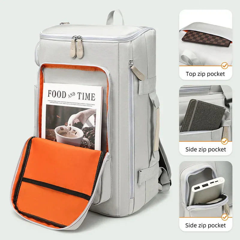Gym And Travel Backpack Wet/Dry Separation Bag White-3