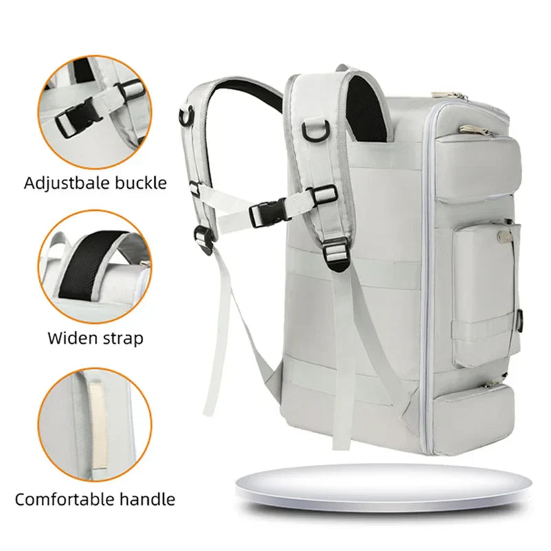 Gym And Travel Backpack Wet/Dry Separation Bag White-4