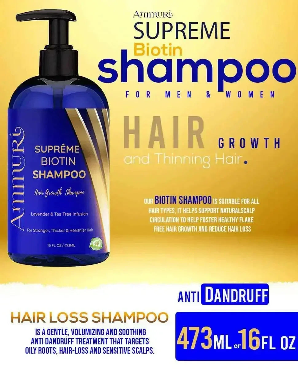 Ammuri Supreme Biotin Shampoo – Daily Hair Care for Thicker-Looking Hair (473ml)-2