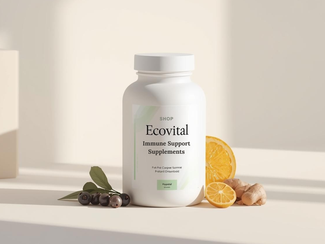 Immune Support supplement bottle with natural botanicals — Ecovital-Shop collection image