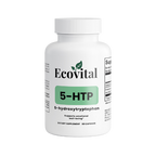 Supplement bottle labeled 'Ecovital 5-HTP' on a white background