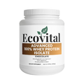 Ecovital Advanced 100% Whey Protein Isolate container on a white background