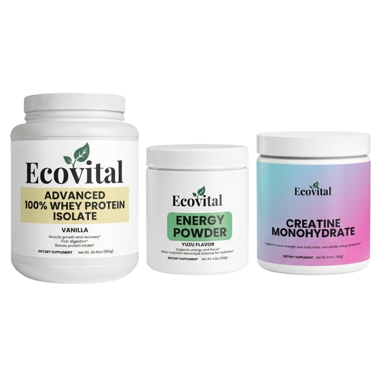 EcoVital Road Performance Energy & Recovery Driver Kit with Energy Powder, Whey Protein and Creatine Monohydrate