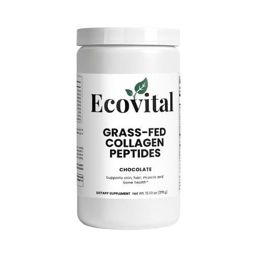 Ecovital grass-fed collagen peptides container on a white background