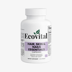 Ecovital Hair, Skin & Nails Essentials capsules bottle on a white background