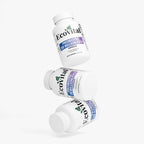 Three bottles of EcoVital probiotic capsules on a white background