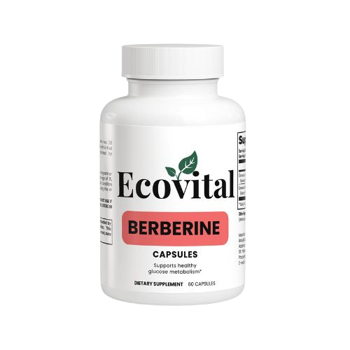 Ecovital Berberine capsules bottle on a white background