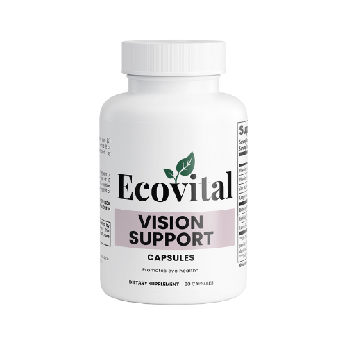 Ecovital Vision Support capsules bottle on a white background
