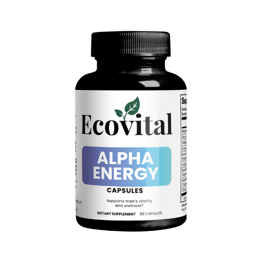 Ecovital Alpha Energy capsules bottle on a white background