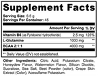 Supplement facts label with detailed nutritional information and ingredients.
