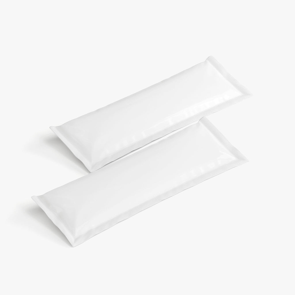 Two white pillowcases on a light gray background