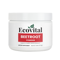 Jar of Ecovital Beetroot Powder on a white background
