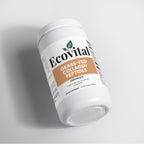 Container of Ecovital grass-fed collagen peptides on a white background