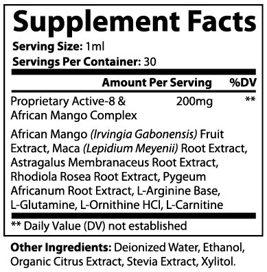 Supplement facts label with detailed ingredient list on a white background