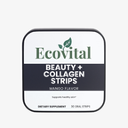 Packaging of Ecovital Beauty + Collagen Strips on a white background