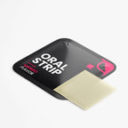 Black packaging of 'Oral Strip' with a mango flavor label on a white background