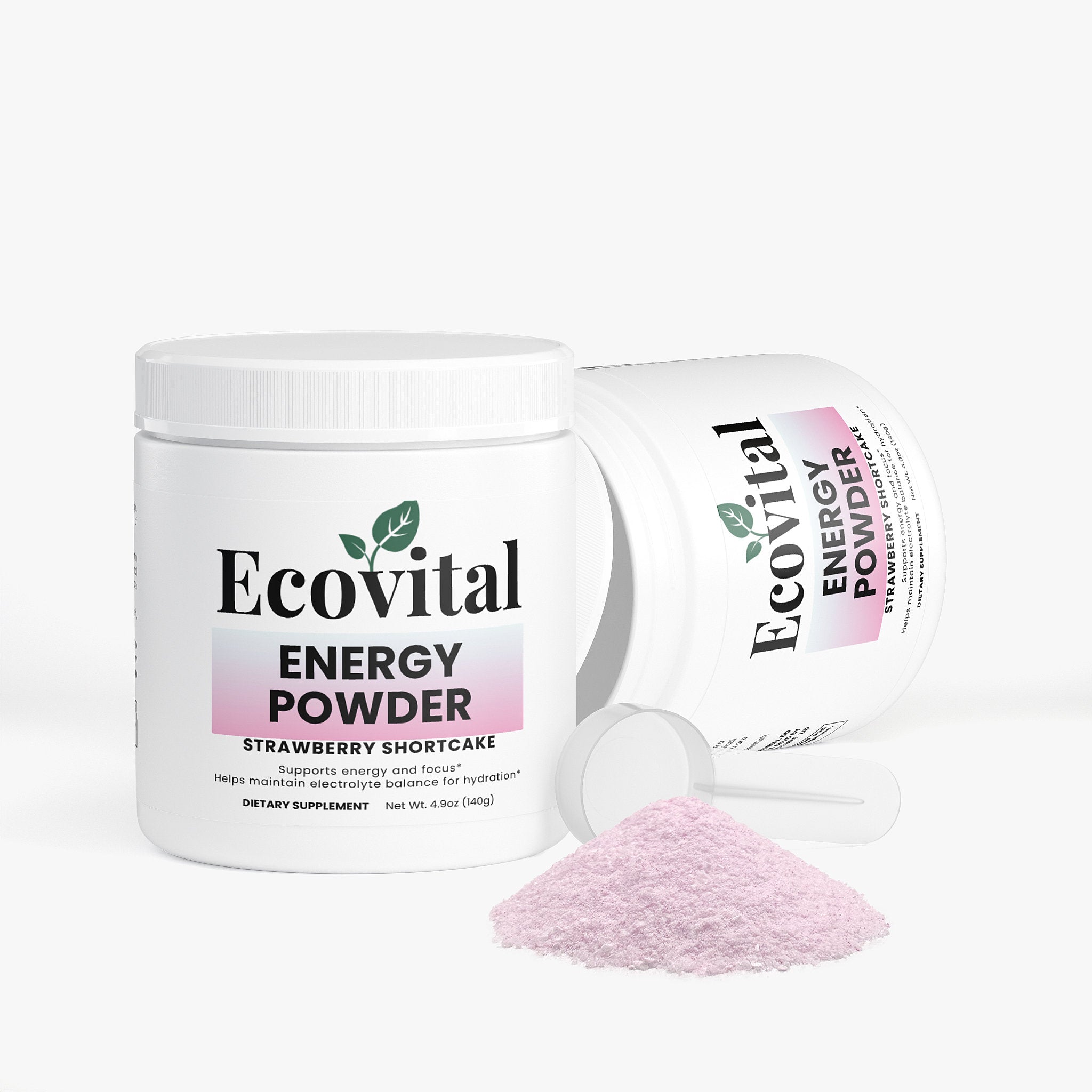 Energy Powder – Strawberry Shortcake Flavor  Sugar-Free Focus & Performance Boost (4.94 oz / 140 g)
