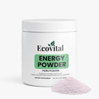 Ecovital Energy Powder container with yuzu flavor on a white background
