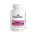 Supplement bottle labeled 'Ecovital Female Enhancement' on a white background