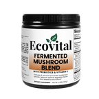 Ecovital fermented mushroom blend supplement container on a white background