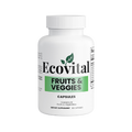 Supplement bottle labeled 'Ecovital Fruits & Veggies' on a white background