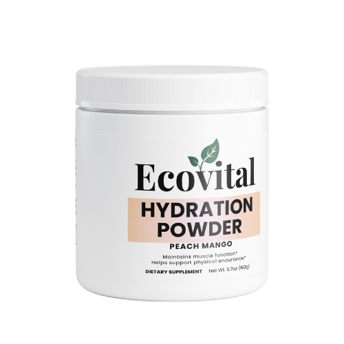Ecovital Hydration Powder container on a white background