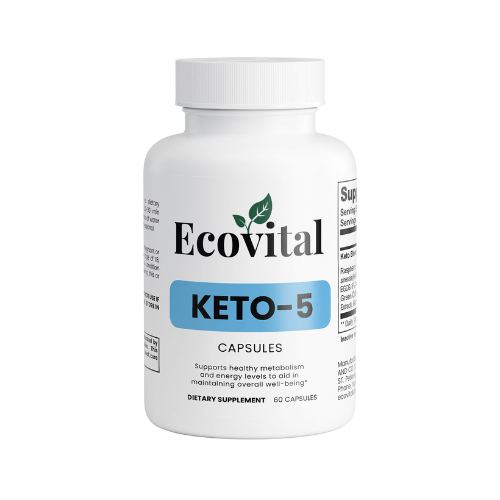 Ecovital Keto-5 supplement bottle on a white background