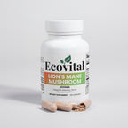Ecovital Lion's Mane Mushroom supplement bottle on a white background