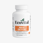 Ecovital Max Detox Acai Berry Complex dietary supplement bottle on a white background