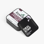 Ecovite oral strip packaging with a black case on a white background