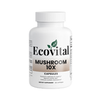Ecovital Mushroom 10X supplement bottle on a white background