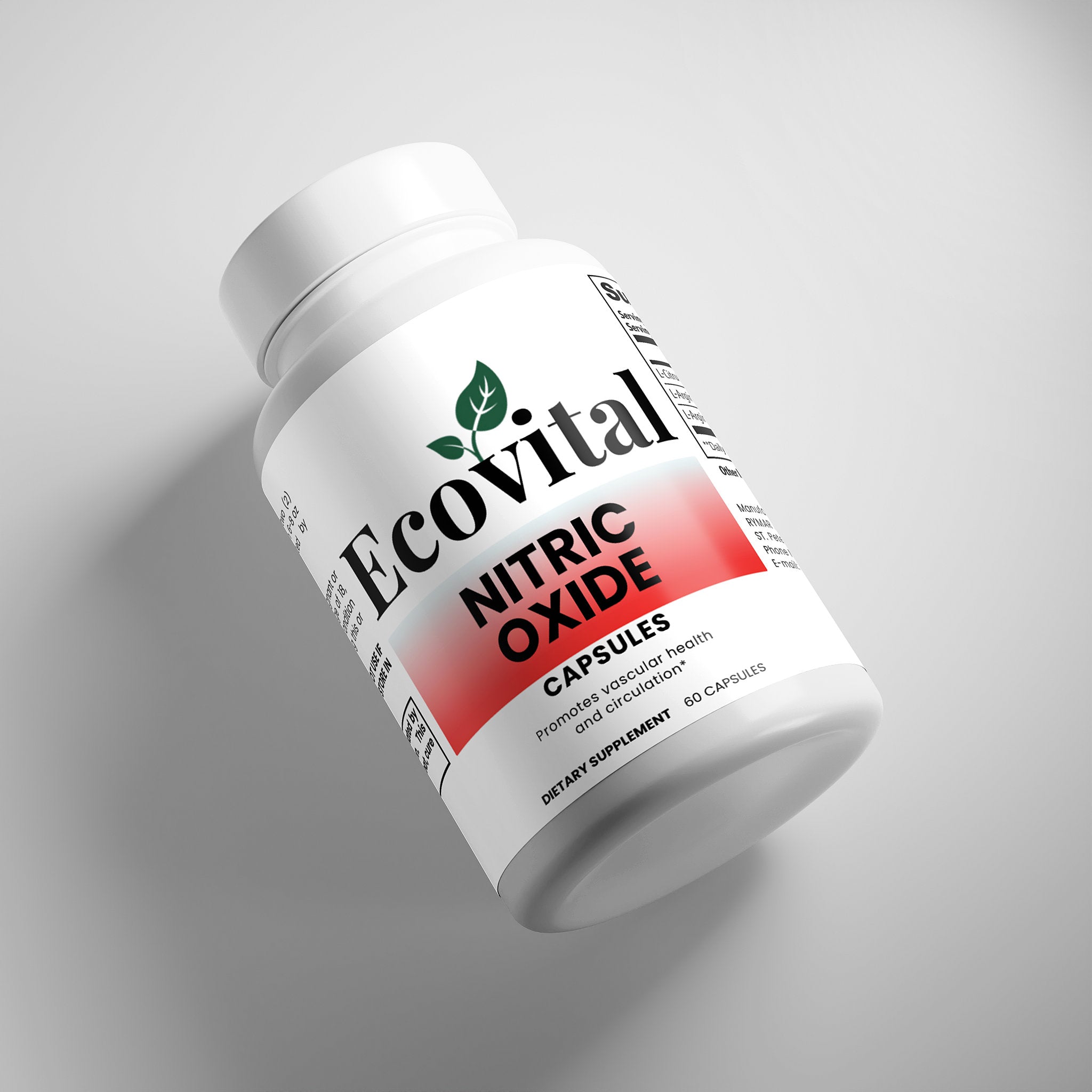 Nitric Oxide – Circulation, Endurance & Muscle Support (60 Capsules / 0.2 lb / 90 g)