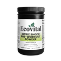 Ecovital Nitric Shock pre-workout powder container on a white background