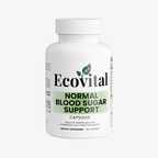 Ecovital normal blood sugar support capsules bottle on a white background