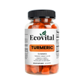 Bottle of Ecovital Turmeric Gummies on a white background