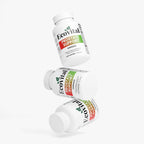Three bottles of Ecovital Prostate Support capsules on a white background