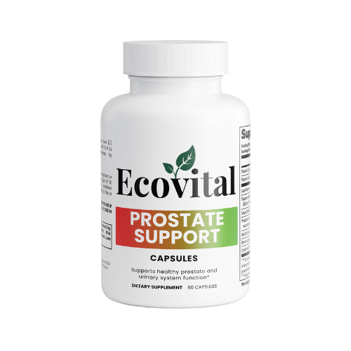 Ecovital Prostate Support capsules bottle on a white background
