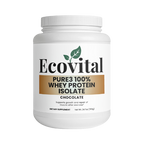 Ecovital Pure3 100% Whey Protein Isolate container on a white background